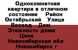 Однокомнатная квартира в отличном состоянии. › Район ­ Октябрьский › Улица ­  Восход › Дом ­ 18 › Этажность дома ­ 5 › Цена ­ 11 500 - Новосибирская обл., Новосибирск г. Недвижимость » Квартиры аренда   